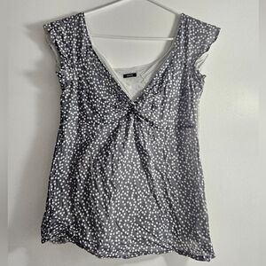 J.CREW Gray Polka Dot Women Top SIZE SMALL With Size Half Zipper